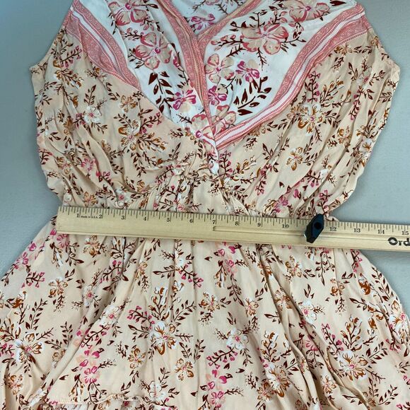 Umgee Tunic Dress Womens Medium Ditsy Floral Mock Wrap Romantic Boho Cottagecore - Picture 10 of 14